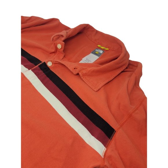 The North Face Short Polo Shirt Orange Striped Men's‎ Size XL - Picture 1 of 7